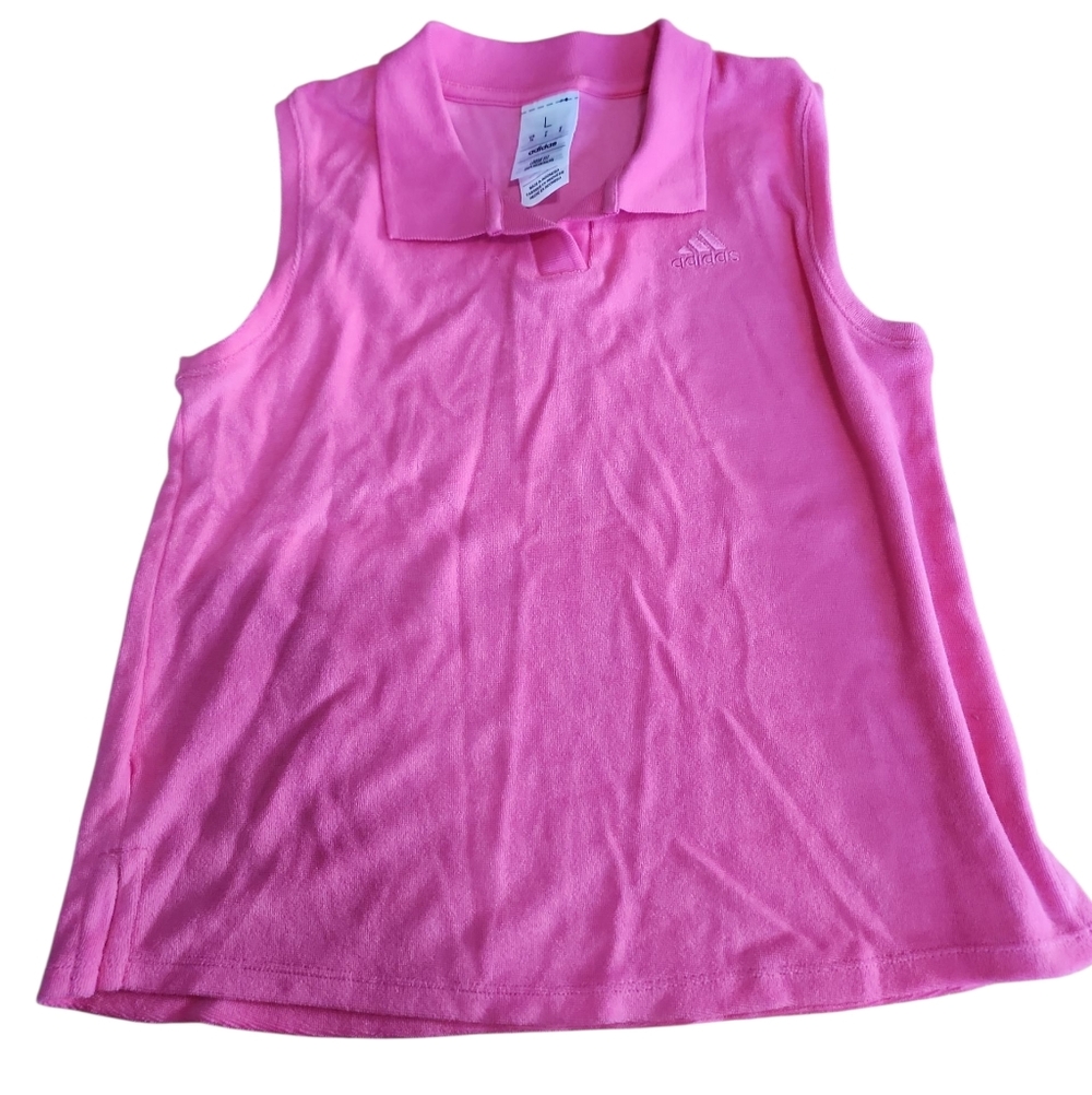 Adidas Polo Terry Cloth‎ Sleeveless Girls Shirt Nwt Size Large 14